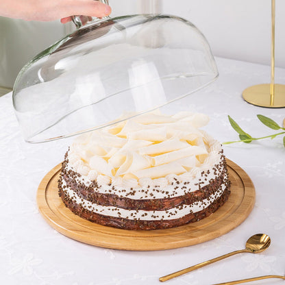 Wooden Cake Stand With Dome Lid (34cm)