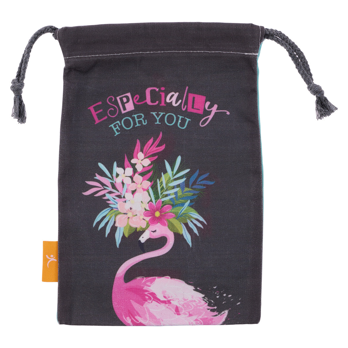 Especially For You Flamingo Small Cotton Drawstring Bag