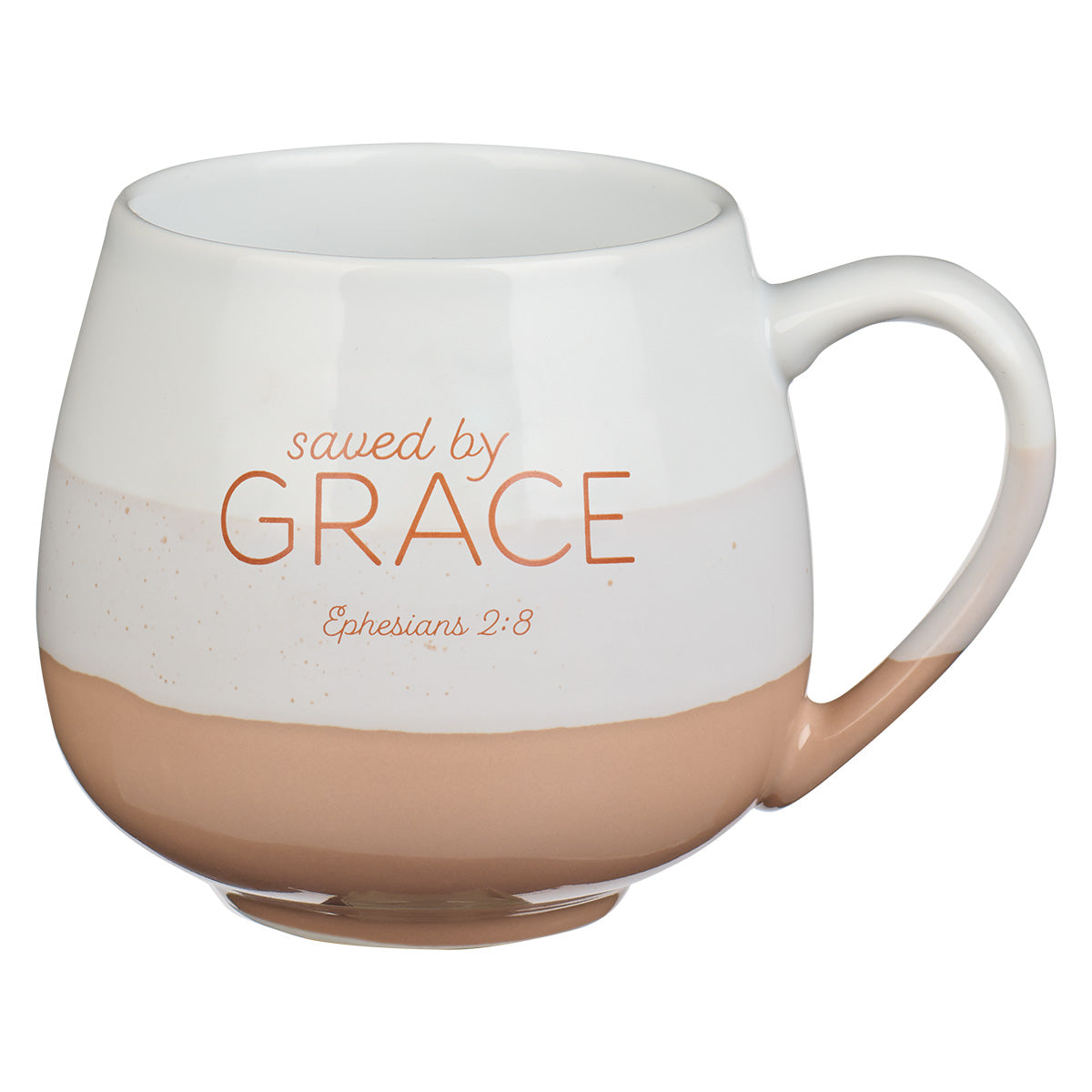 Saved By Grace Cream Ceramic Mug - Ephesians 2:8