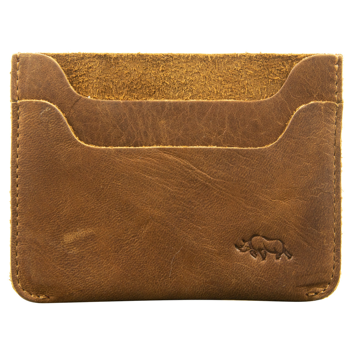 Genuine African Leather Light Brown Card Holder