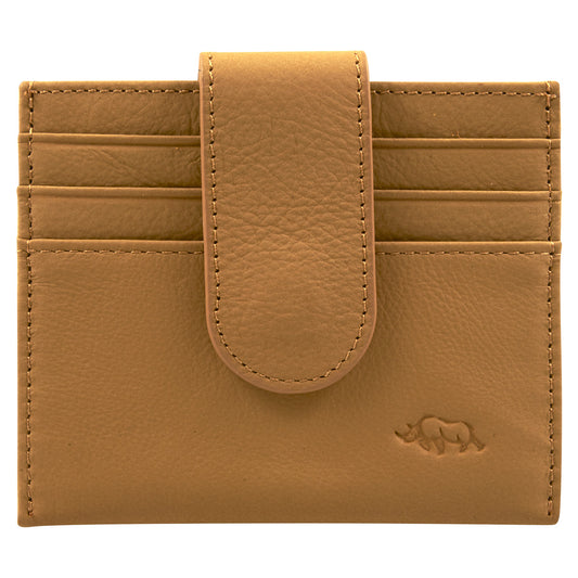 Genuine African Leather Tan Wallet With Clip Closure