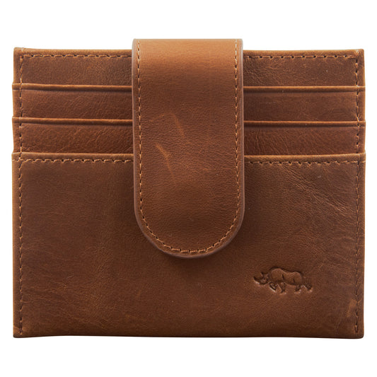 Genuine African Leather Brown Wallet With Clip Closure