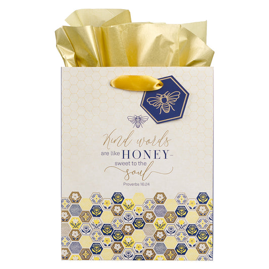 Kind Words Are Like Honey - Sweet To The Soul Medium Gift Bag With Gift Tag - Prov 16:24