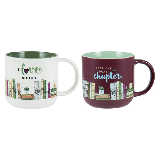 I Love Books Two Piece Ceramic Mug Set