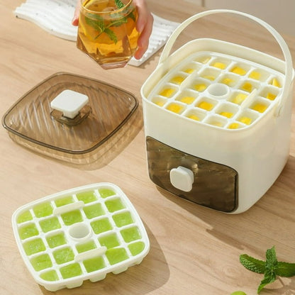 Easy Press Ice Cube Tray With Drawer