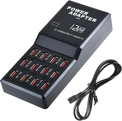 12-Port 60W Multiple USB Charging Station