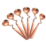 Curved Coffee Spoon Set (6 pcs)(14cm)(Rose Gold)