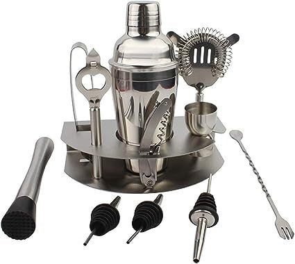 Silver Stainless Steel Cocktail Shaker Set (12 pcs)