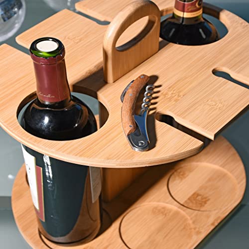 Double Wine Bottle And Glass Display Stand