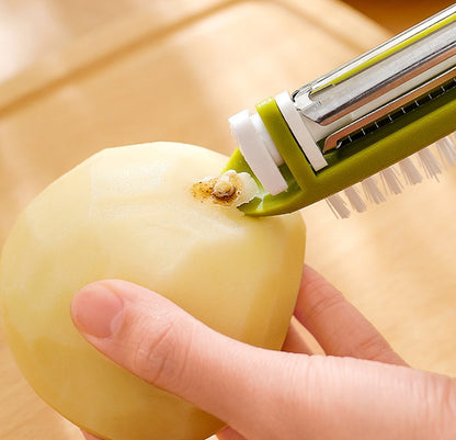 Multifunctional Vegetable Peeler With Cleaning Brush