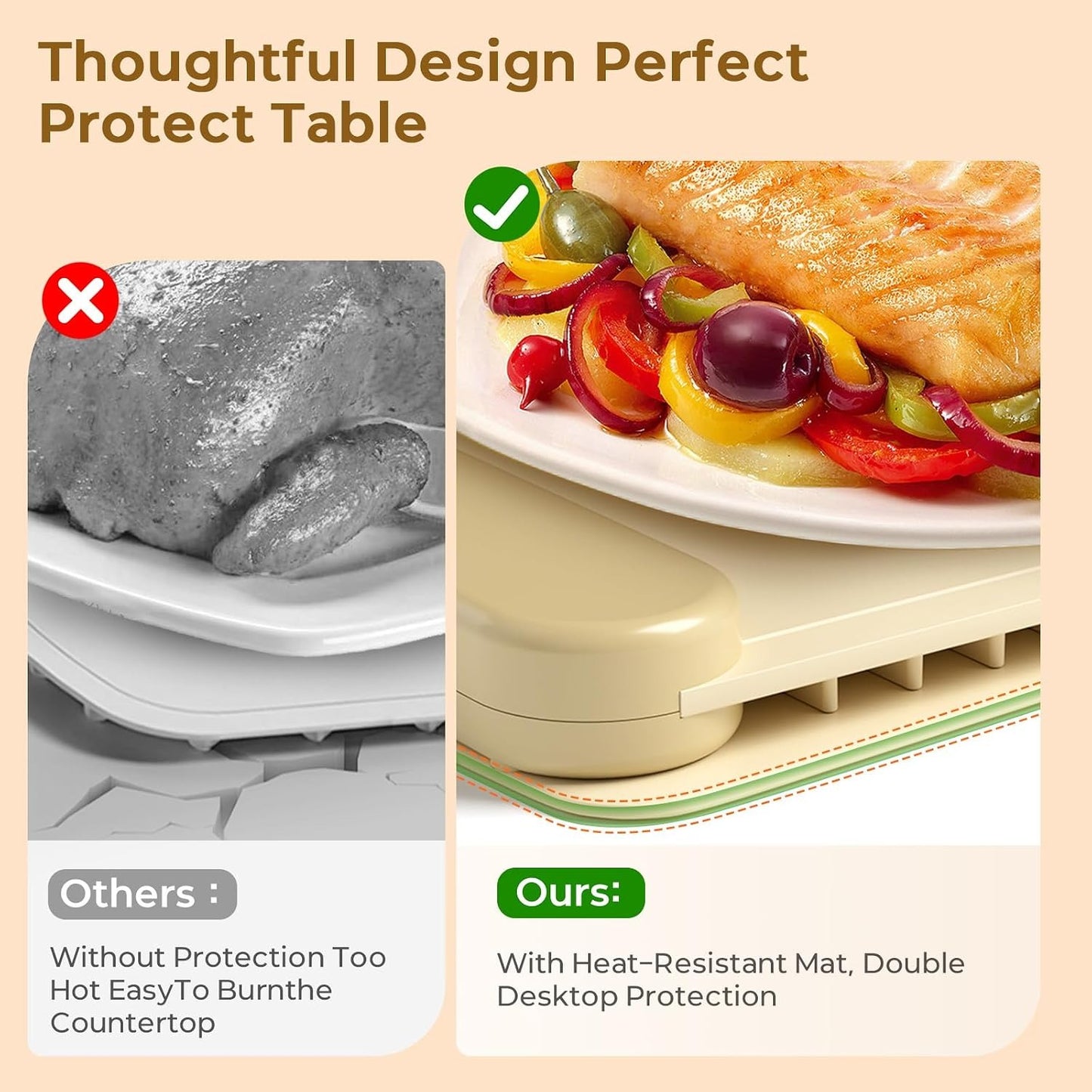 Foldable Silicone Food Warming Tray with Digital Control