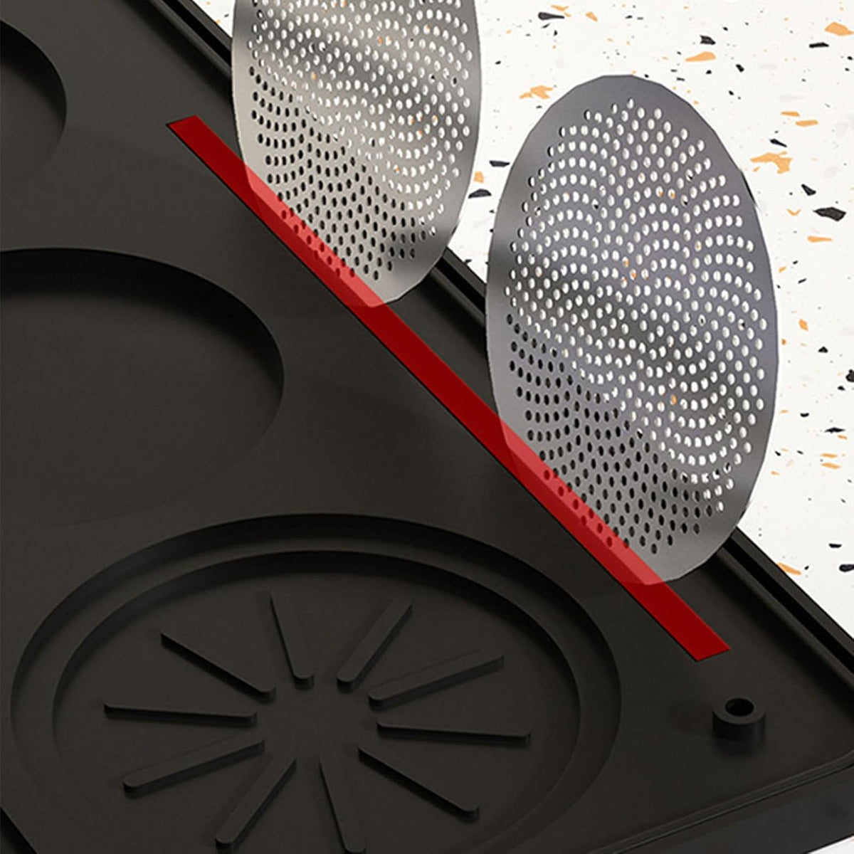 Silicone Coffee Machine Mat Set (2 pcs)(Black)