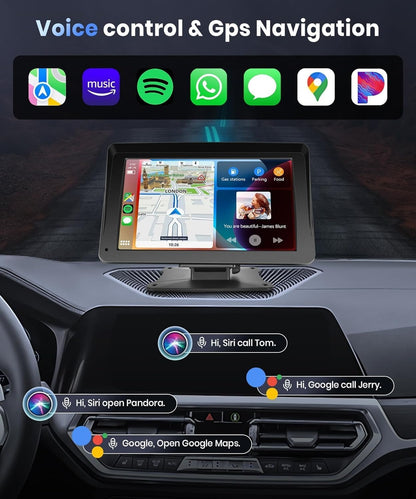 7 inch CarPlay Dashboard Display with Phone Mount
