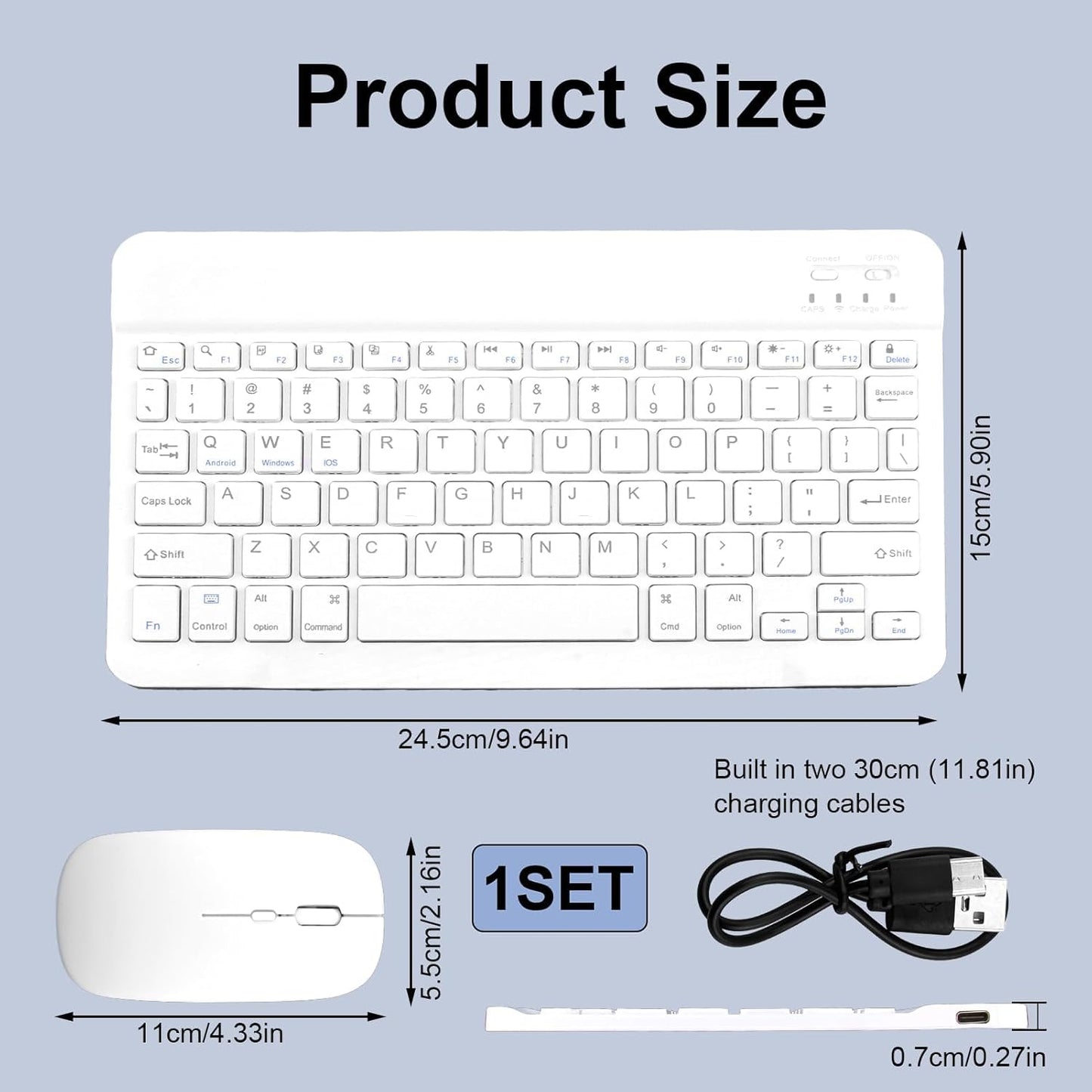 Mini Wireless Portable Bluetooth Keyboard (Keyboard Only)
