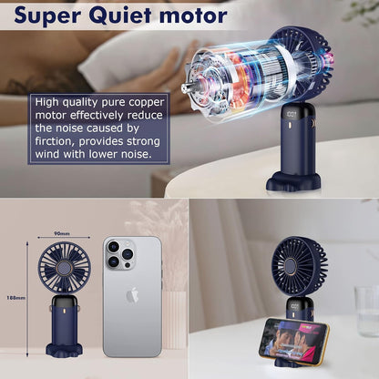 Mini Portable Fan USB Rechargeable With Digital Display