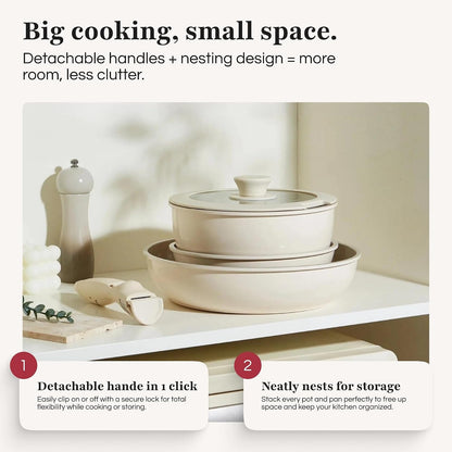 Detachable Handle Cookware Set