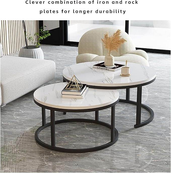 Round Coffee Table Set (2 pcs)(70x43.5cm)(50x39.5cm)