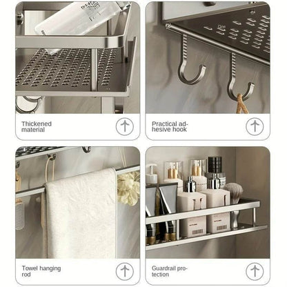 Towel Rod Wall Mounted Storage Rack (60cm) - DMC Wholesale