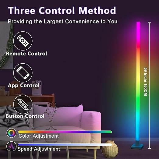 Color Changing Standing Lamp with App Control & Remote - DMC Wholesale