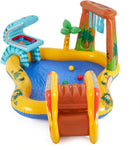 Inflatable Dinosaur Slide Fountain Swimming Pool