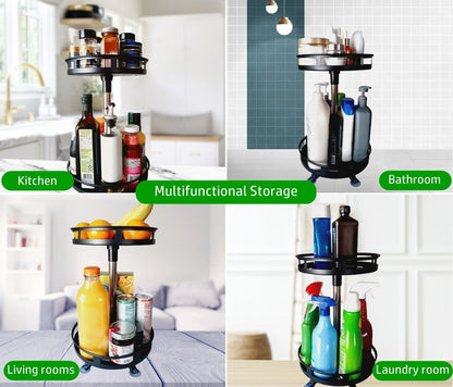 360° Rotating 2-Tier Storage Rack