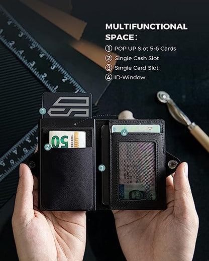 RFID Blocking Automatic Pop Up Card Wallet