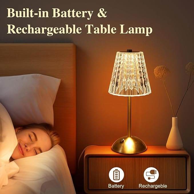 Cordless Crystal Table Lamp