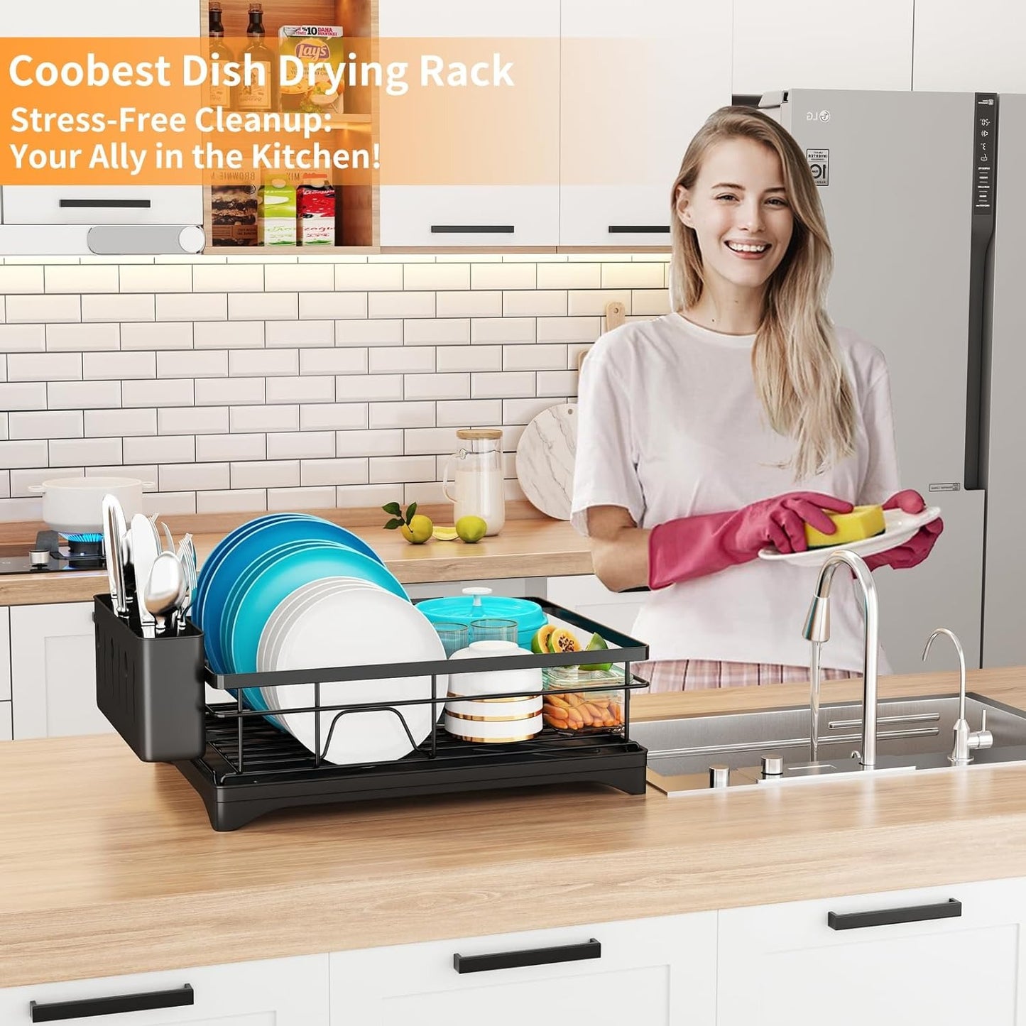 Dish Drying Rack With Drainage Spout