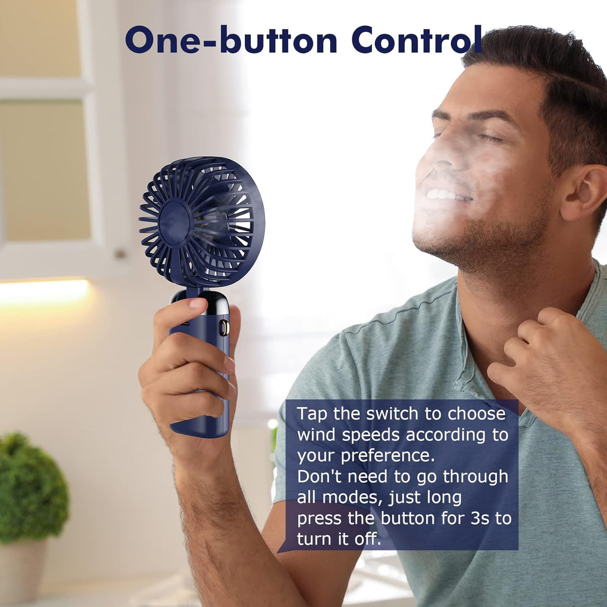 Mini Portable Fan USB Rechargeable With Digital Display