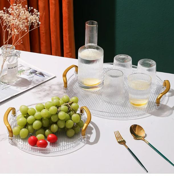 Acrylic Clear Round Serving Tray (36cm)