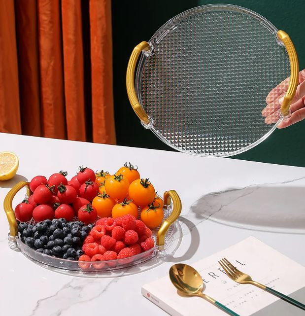 Acrylic Clear Round Serving Tray (36cm)