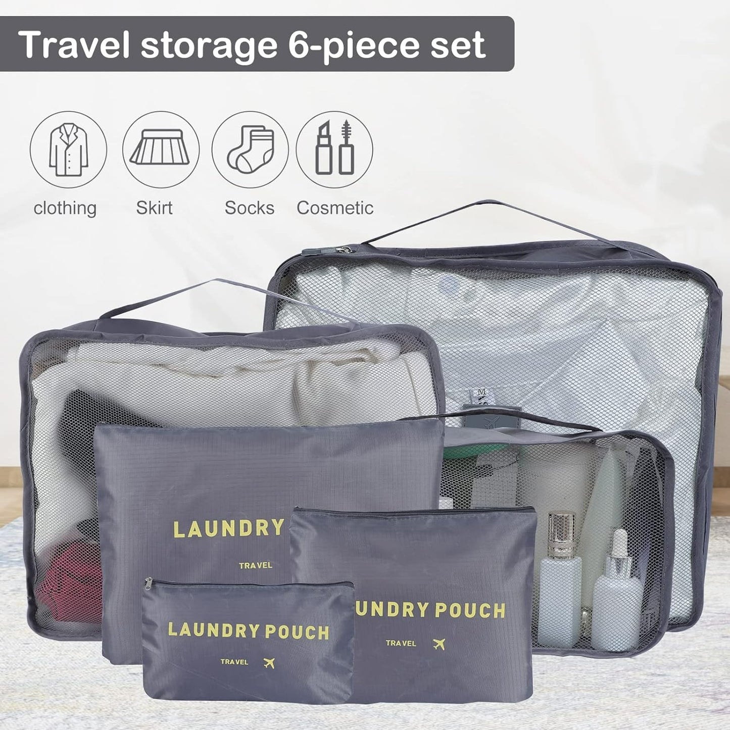 Laundry Travel Organiser Set (6 pcs)