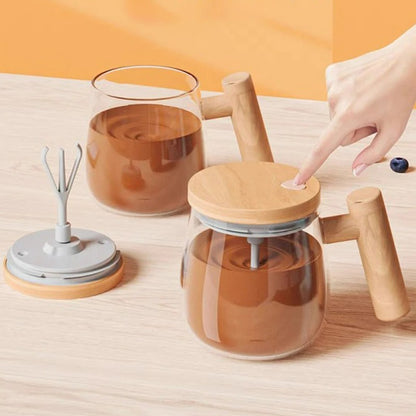 Portable Electric Stirring Glass Coffee Cup (400ml)