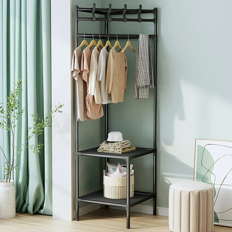 Corner Coat Rack Shelf