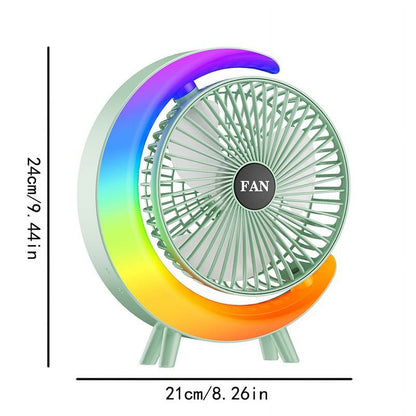 Colorful Running Lights Desktop Fan