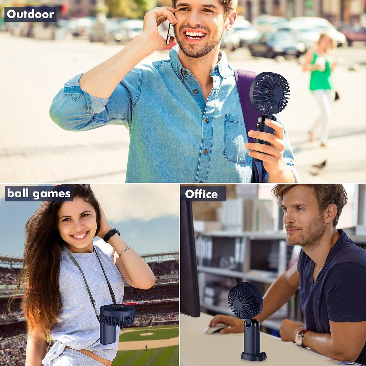 Mini Portable Fan USB Rechargeable With Digital Display