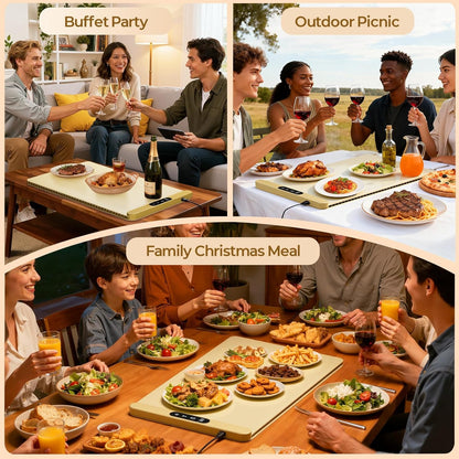 Foldable Silicone Food Warming Tray with Digital Control