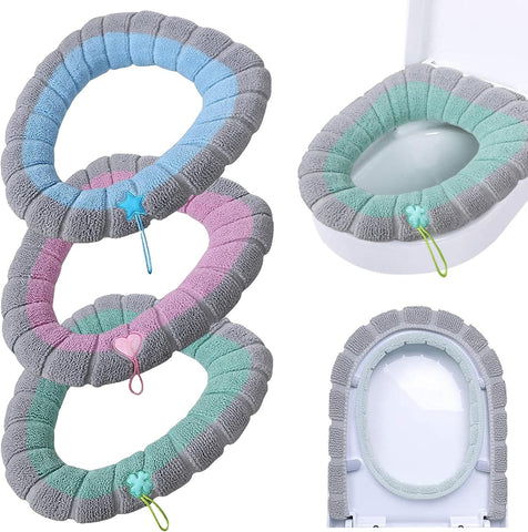 Plush Knitted Toilet Seat Cover - Alt View
