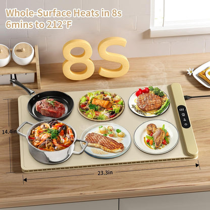 Foldable Silicone Food Warming Tray with Digital Control