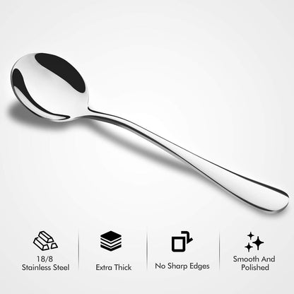 Stainless Steel Soup Spoon Set (6 pcs)