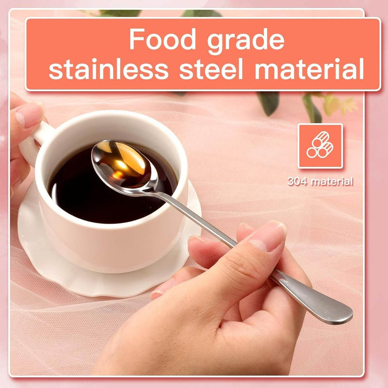 Stainless Steel Long Handle Ice Cream Spoon Set (6 pcs)