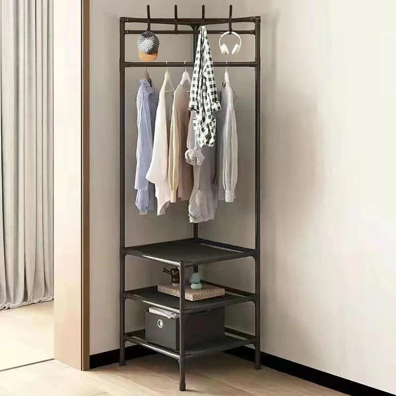 Corner Coat Rack Shelf