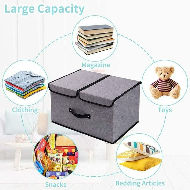 Folding Non-Woven Storage Box With Double Lid (Each)