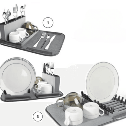 Collapsible Dish Drying Rack with Mat - DMC Wholesale