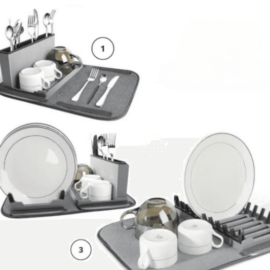 Collapsible Dish Drying Rack with Mat - DMC Wholesale