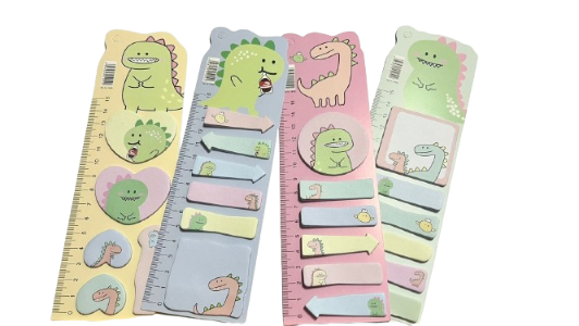 Dinosaur Sticky Note Ruler Memo Pad (Green)