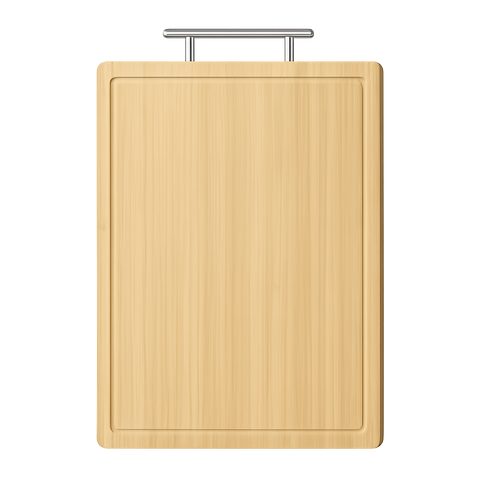 Bamboo Cutting Board With Stainless Steel Handle