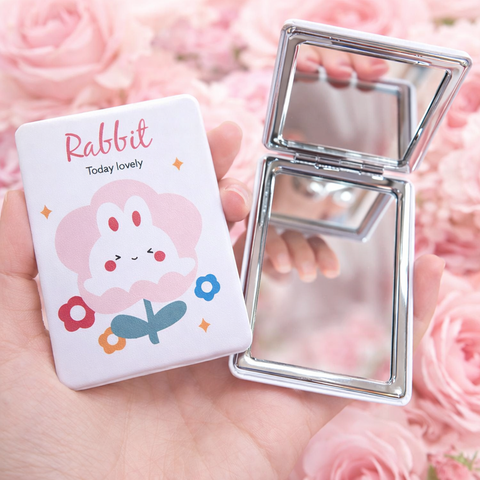 Bunny Pocket Mirror (White Bloom Bunny)(Each) - Alt View