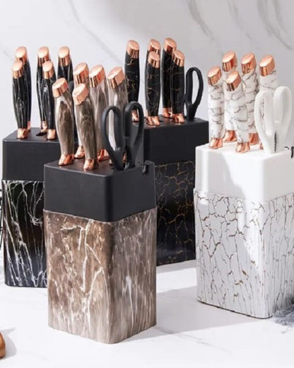Marble Inspired Kitchen Knife Set (7 pcs)