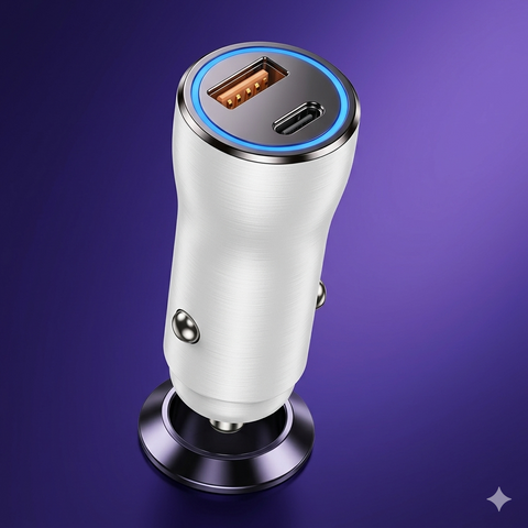 Dual-Port Fast Power Super Car Charger - Alt View